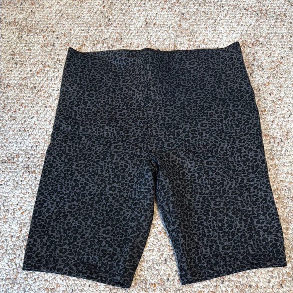 Leopard Print Black spandex Shorts